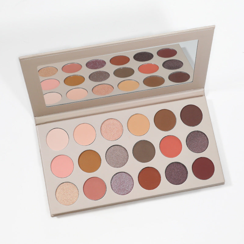 Private Label 18-Color Eye Shadow Palette With Round Holes In Beige Box 