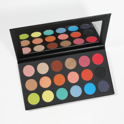 Private Label 18-Color Eye Shadow Palette With Round Holes In Black Box 