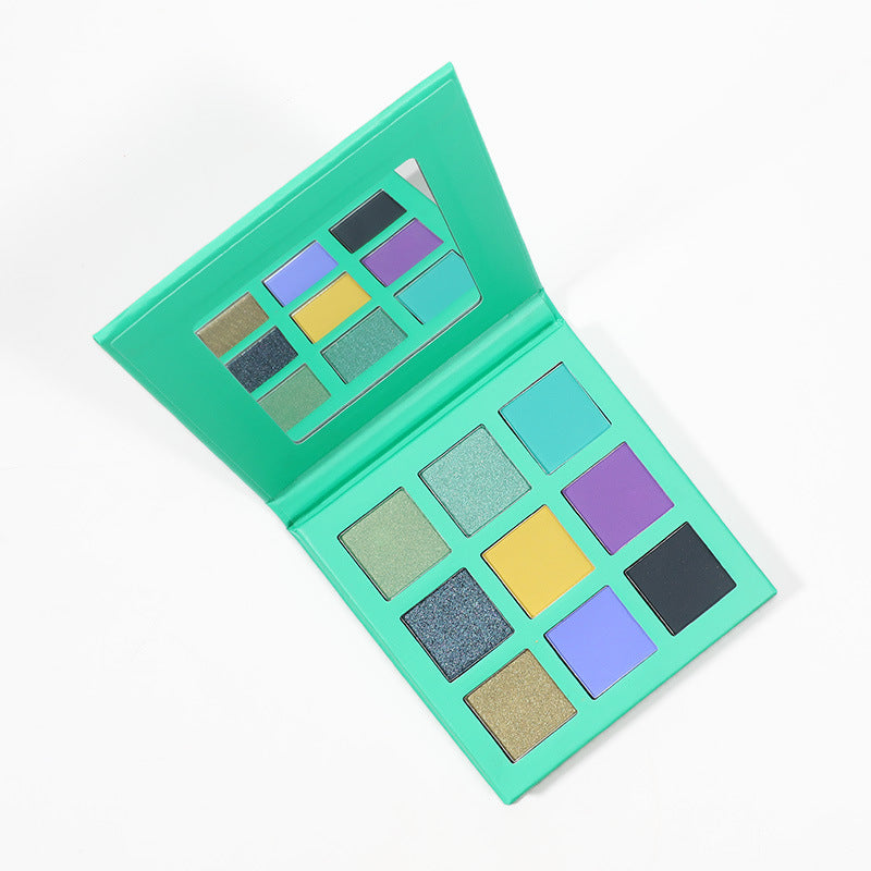 MetaCNBeauty Private Label 9-Color Eye Shadow Palette Green Box