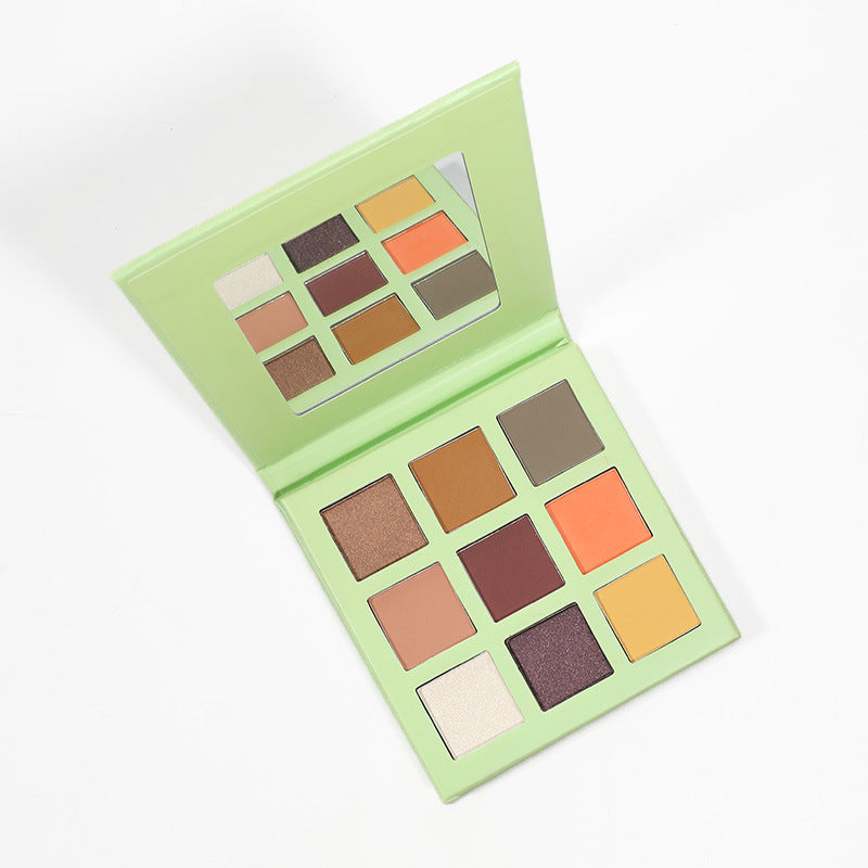 MetaCNBeauty Private Label 9-Color Eye Shadow Palette Light Green Box