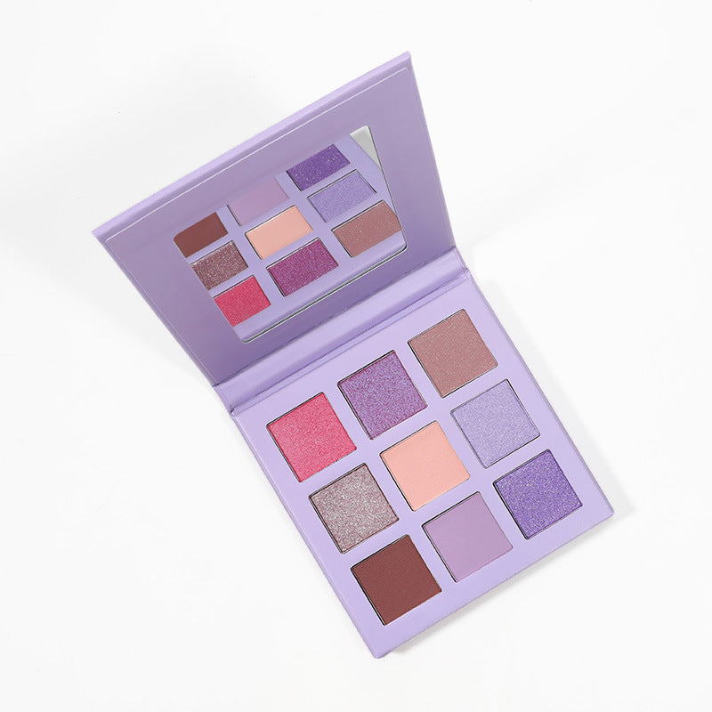 MetaCNBeauty Private Label 9-Color Eye Shadow Palette Light Purple Box