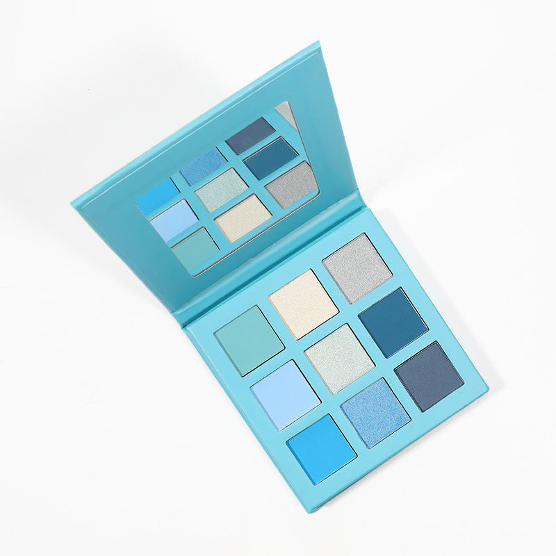 MetaCNBeauty Private Label 9-Color Eye Shadow Palette Blue Box