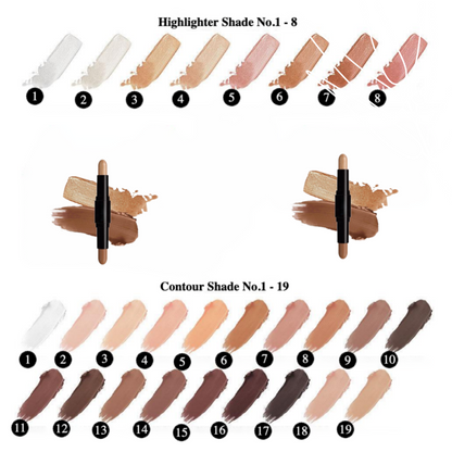 Private Label Contour And Highlight Stick Duo Shades Chart 