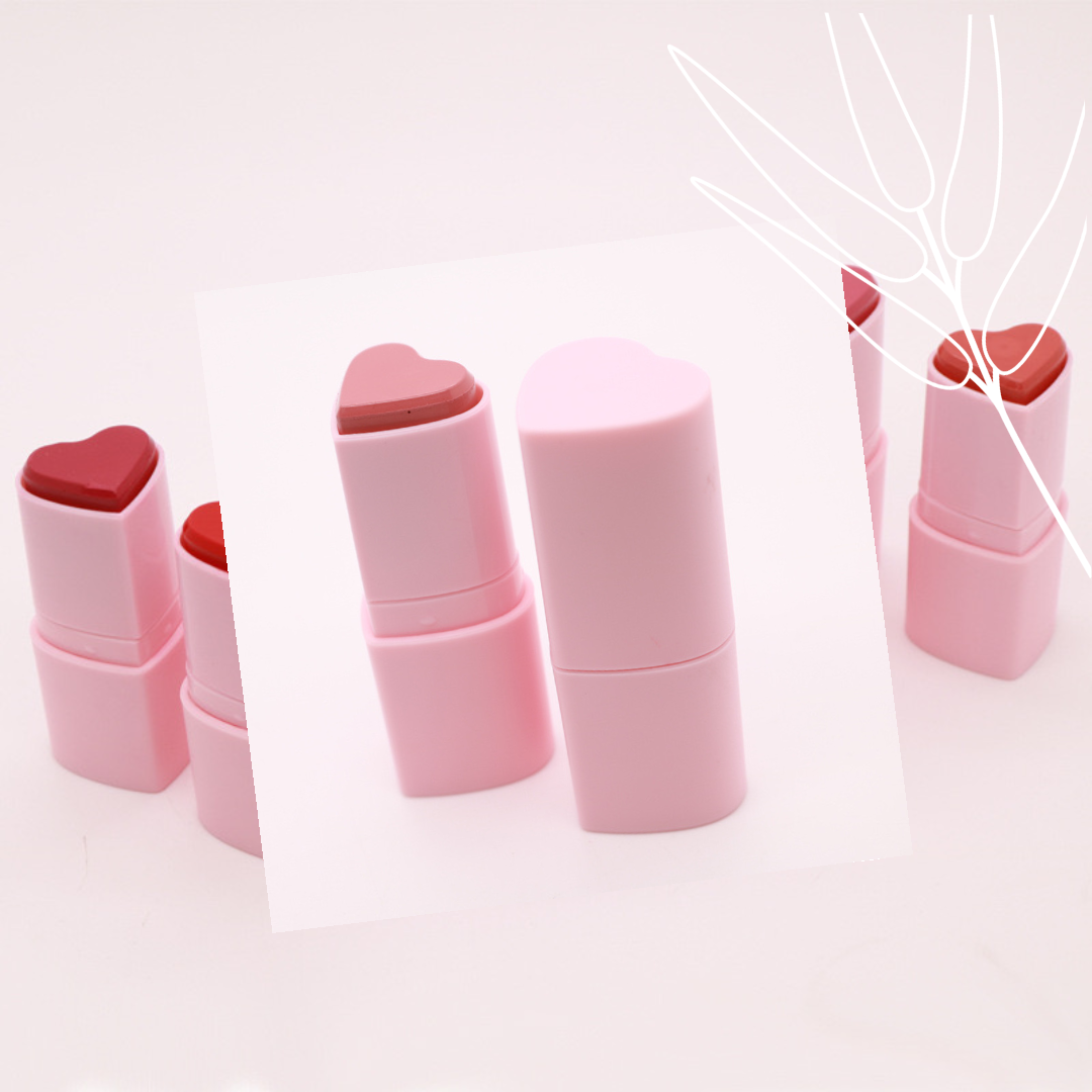 Private Label Natural Heart-Shaped Blush Stick - 8 Lovely Shades