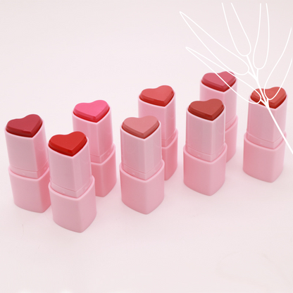 Private Label Natural Heart-Shaped Blush Stick - 8 Lovely Shades