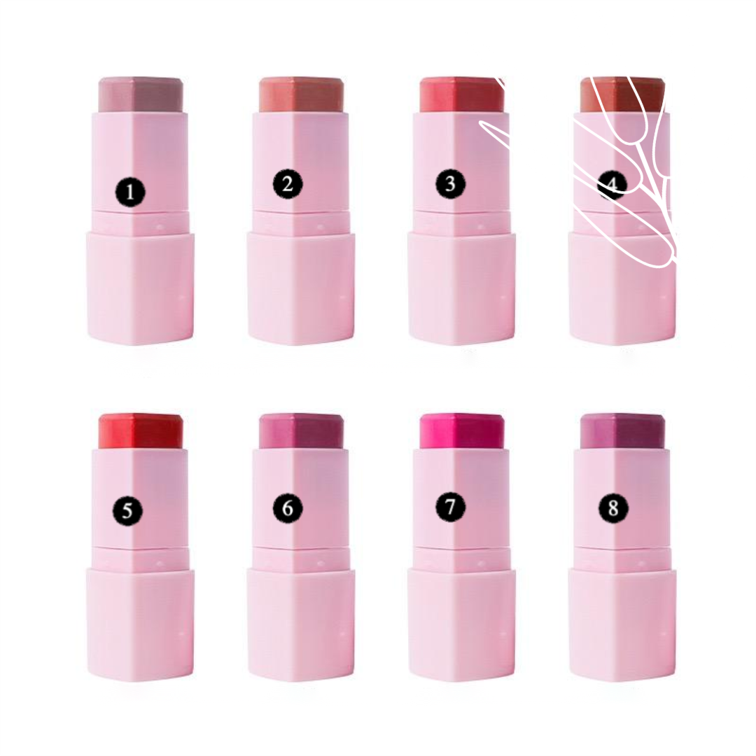 Private Label Natural Heart-Shaped Blush Stick - 8 Lovely Shades Chart