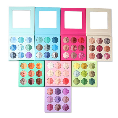 MetaCNBeauty Private Label Round Hole 9 Color Eye Shadow Palette