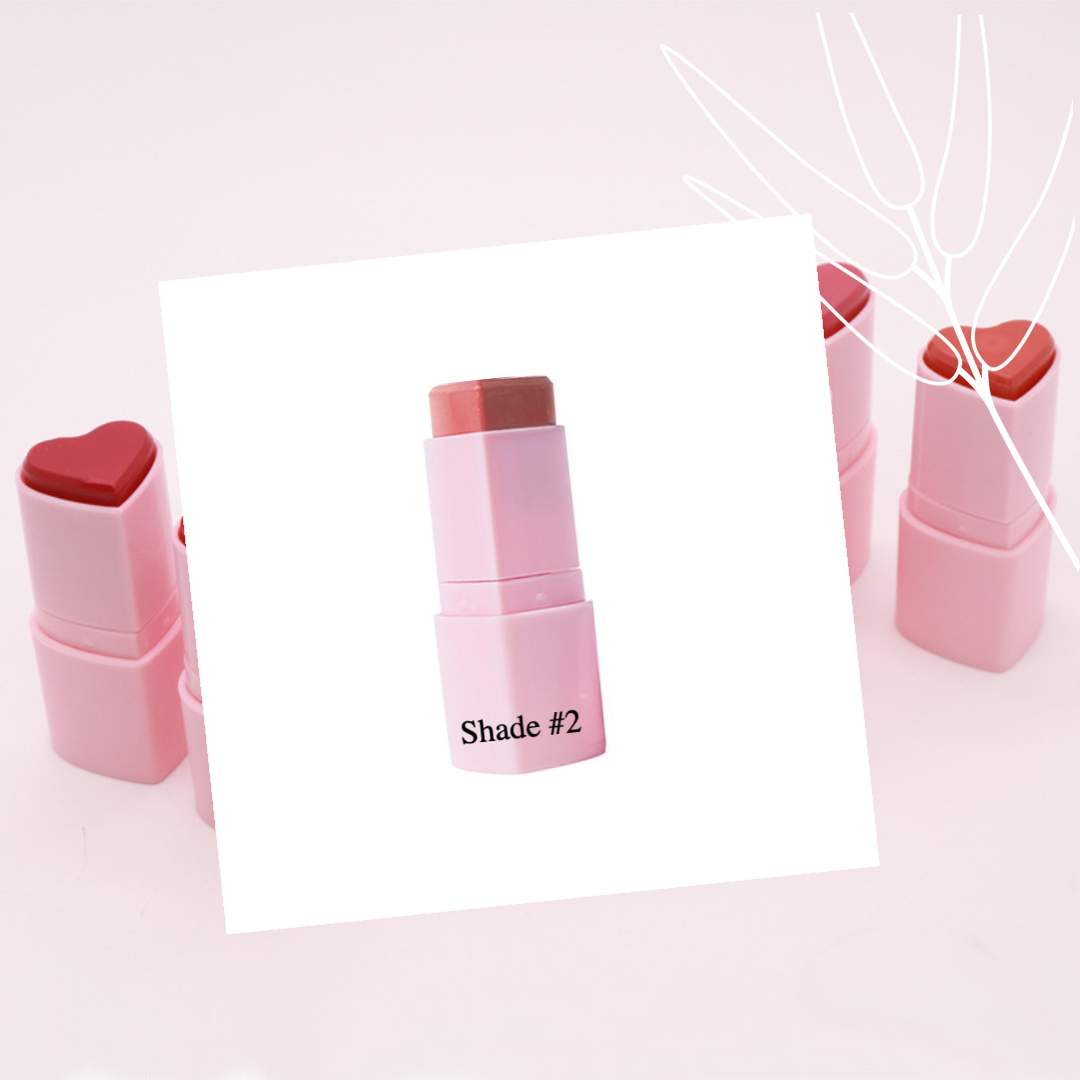 Private Label Natural Heart-Shaped Blush Stick - Shade 2