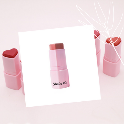 Private Label Natural Heart-Shaped Blush Stick - Shade 2