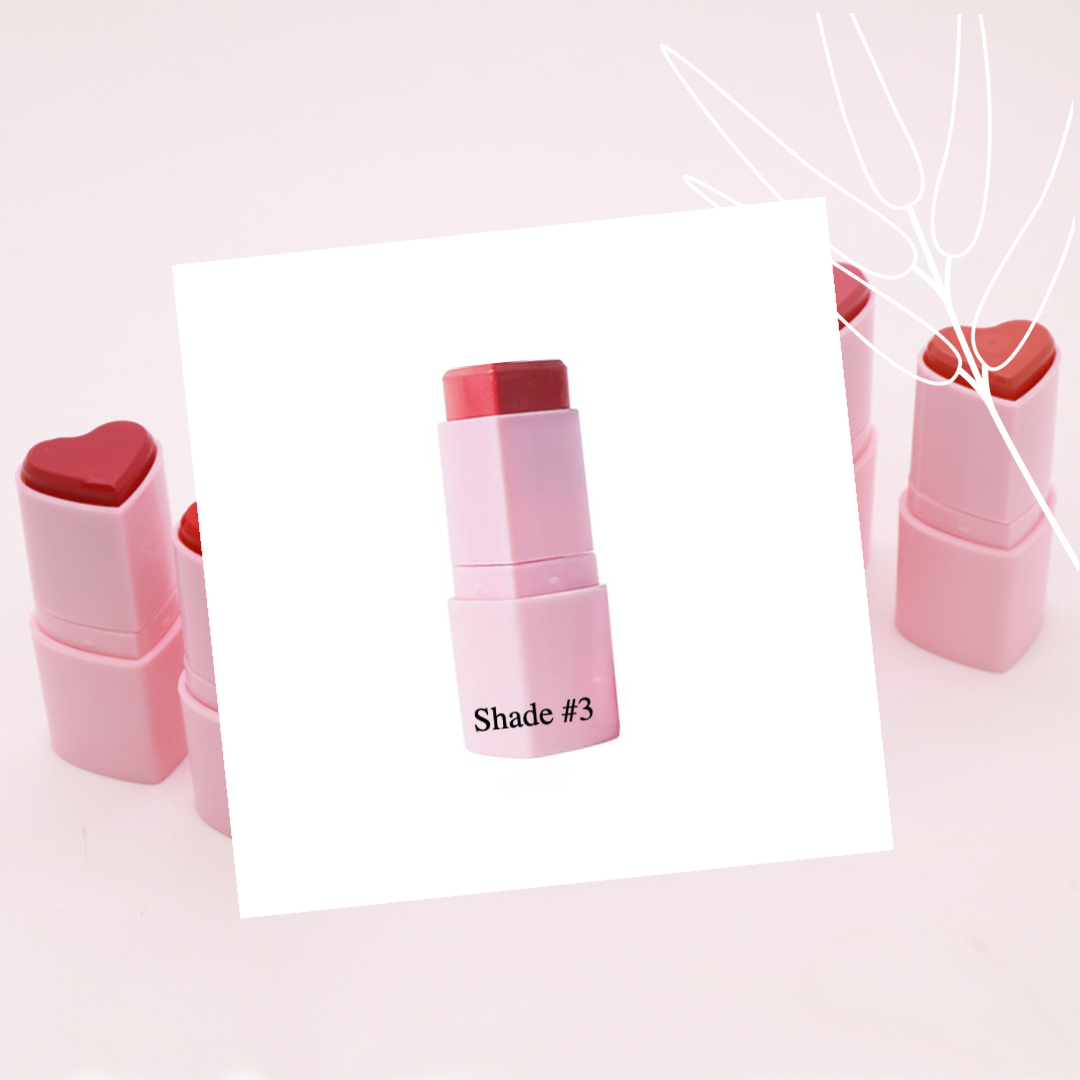 Private Label Natural Heart-Shaped Blush Stick - Shade 3