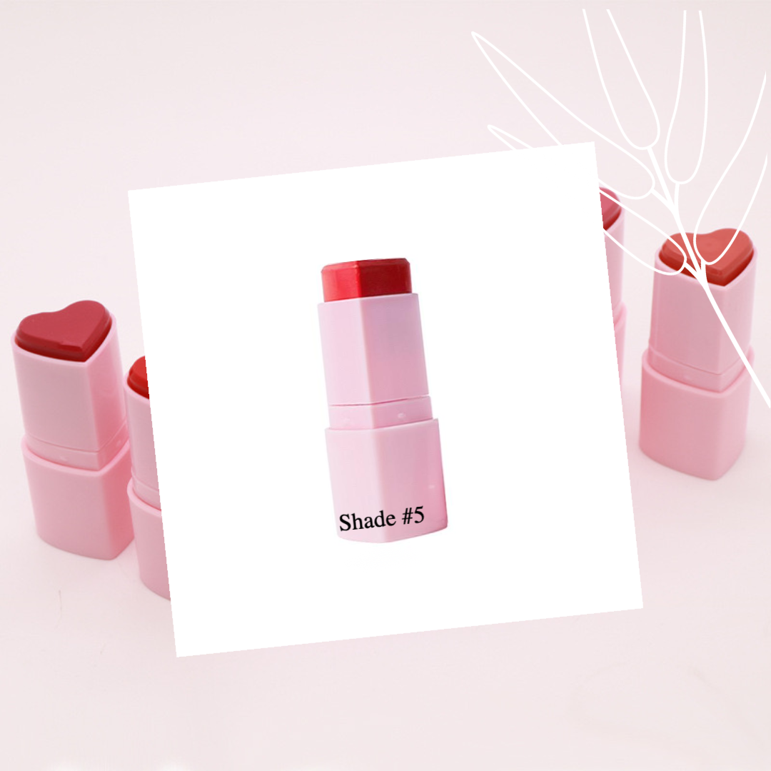 Private Label Natural Heart-Shaped Blush Stick - Shade 5