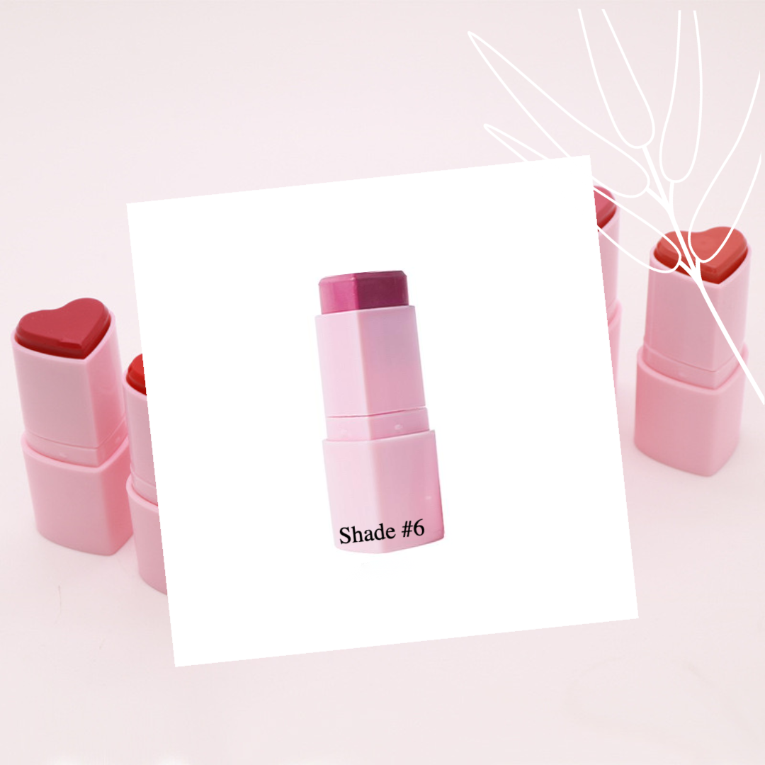 Private Label Natural Heart-Shaped Blush Stick - Shade 6