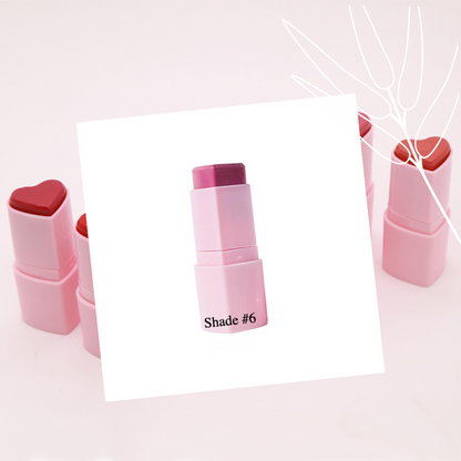 Private Label Natural Heart-Shaped Blush Stick - Shade 6