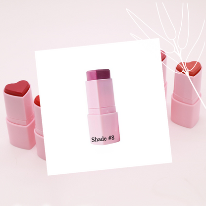 Private Label Natural Heart-Shaped Blush Stick - Shade 8