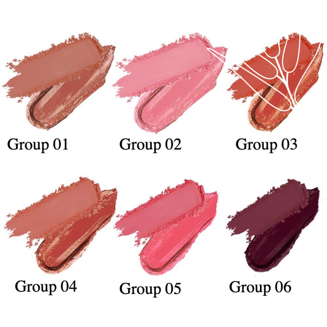 Private Label Natural 2-in-1 Cream & Powder Blush Shade Chart