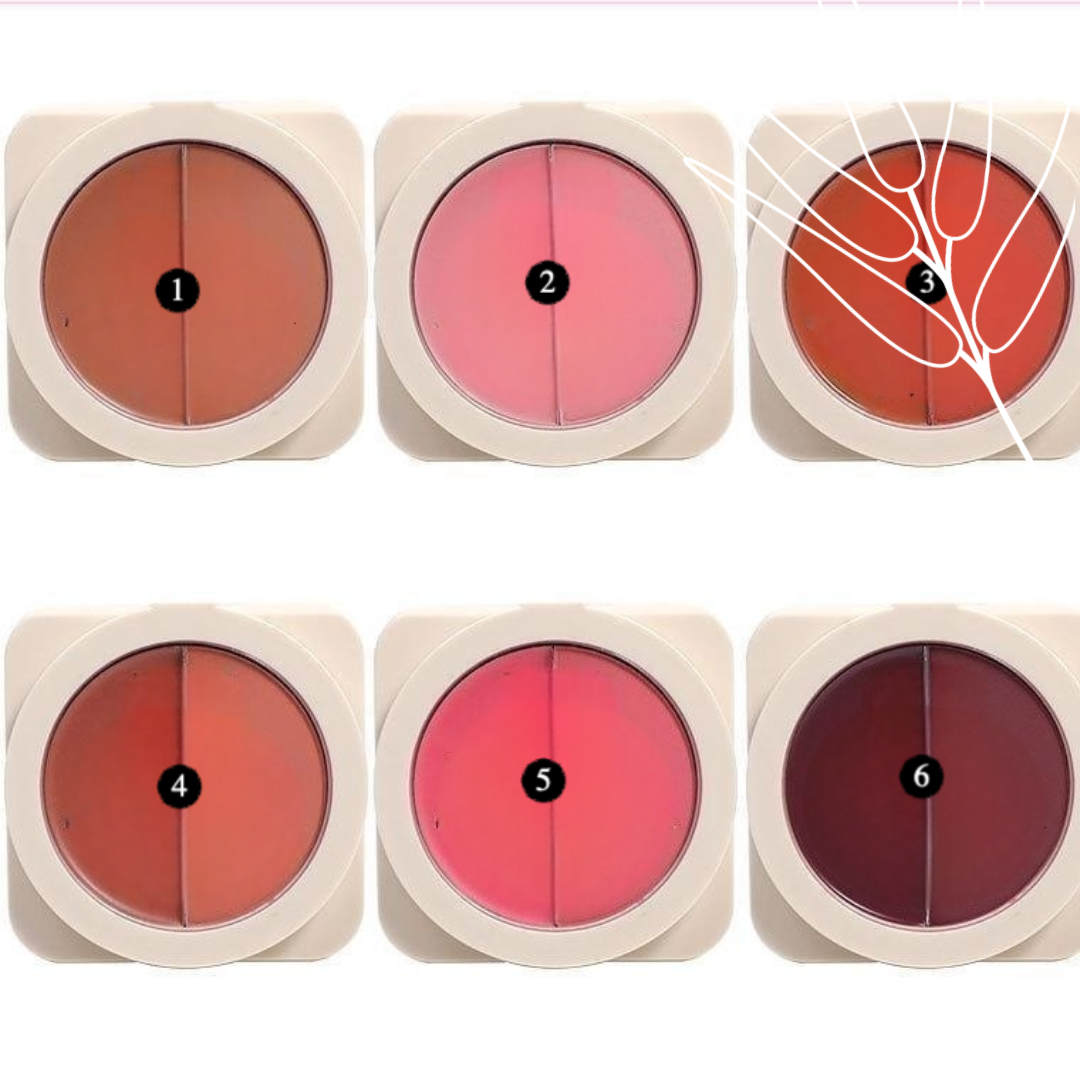 Private Label Natural 2-in-1 Cream & Powder Blush Shade Chart 