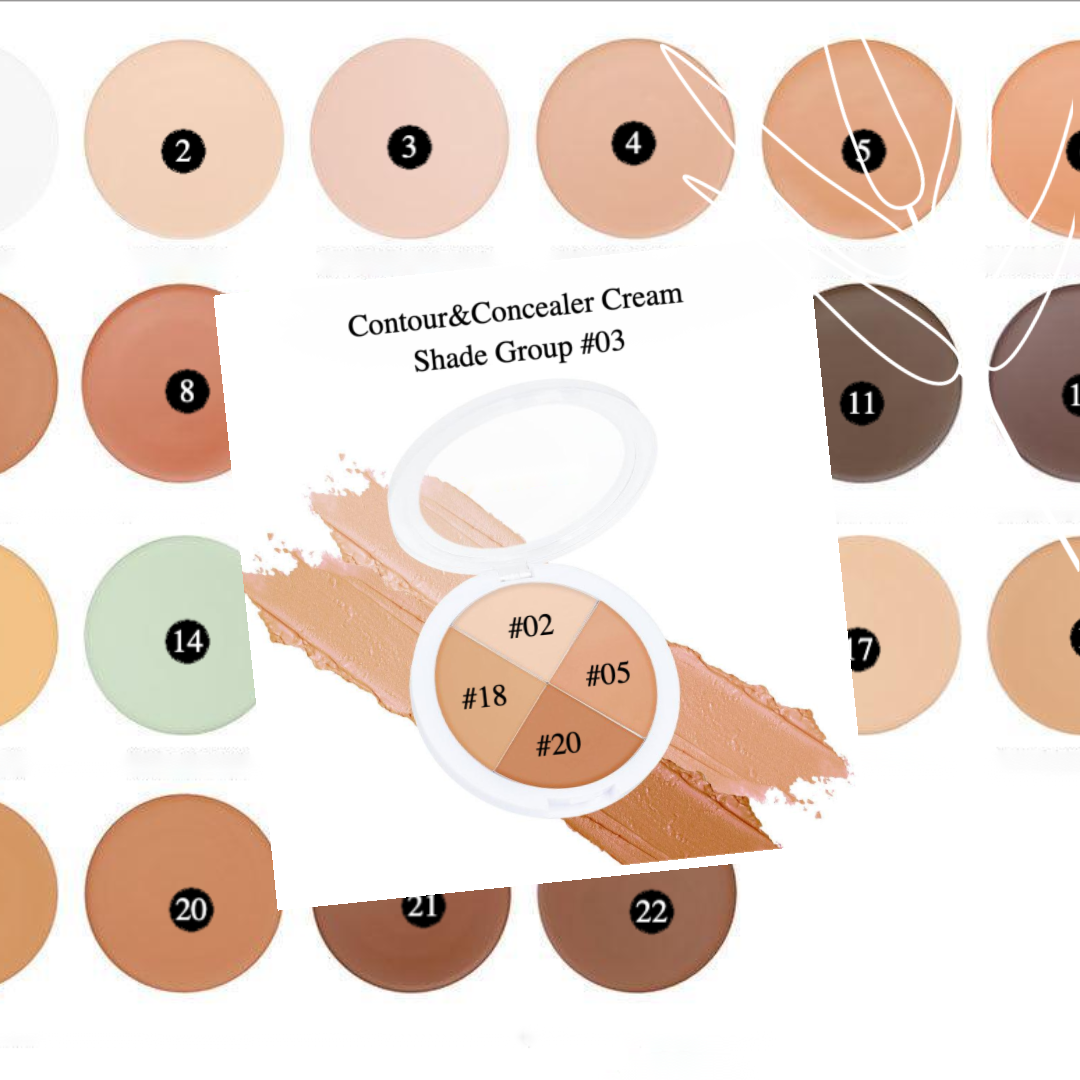 Private Label Natural Contour & Concealer Palette – 4 Colors for a Sculpted Look