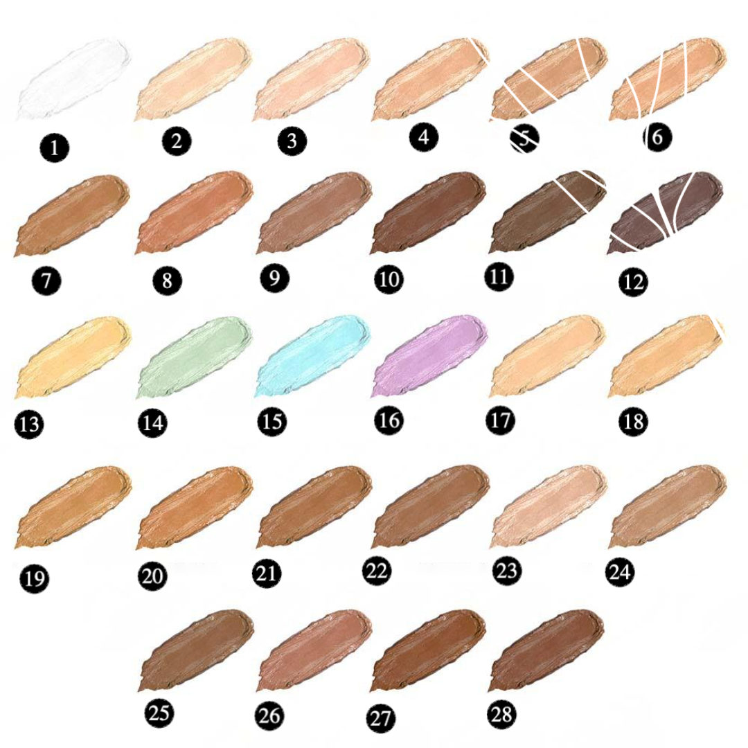 Private Label Natural Contouring & Concealer Cream Shade Chart