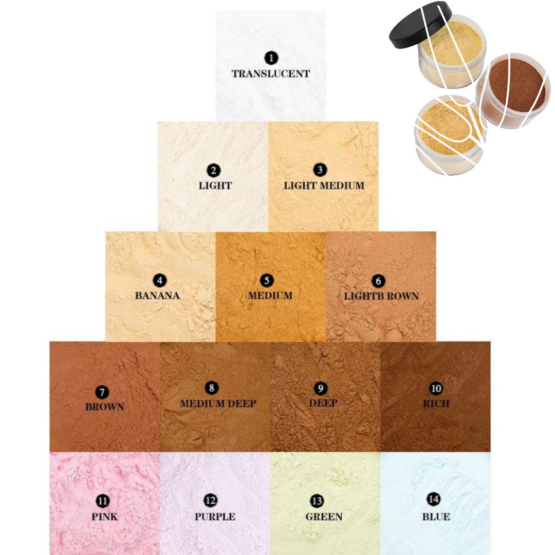 Private Label Natural Loose Powder Shade Chart