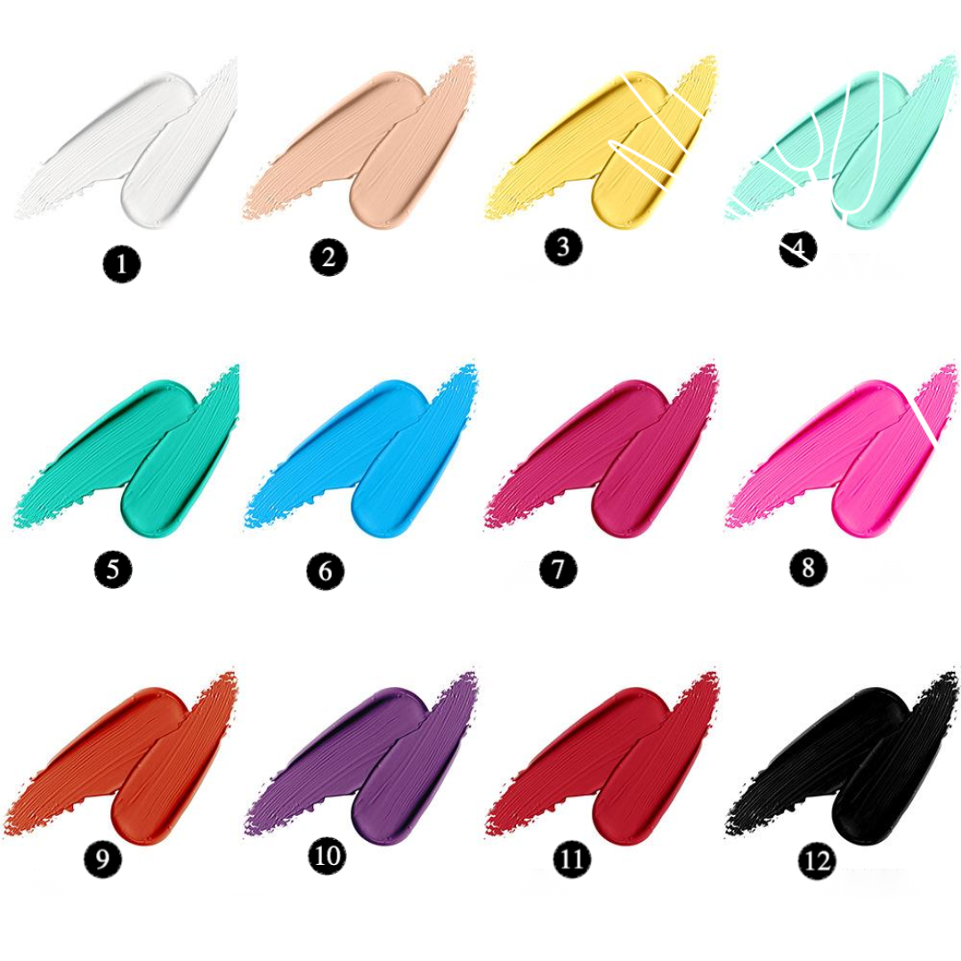 Private Label Natural Matte Painted Concealer Cream Paint Face & Body Shade Chart