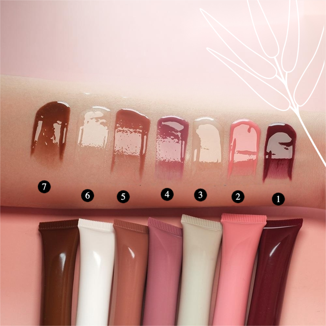 Private Label Natural Peptide Moisture Lip Gloss Shade testing 