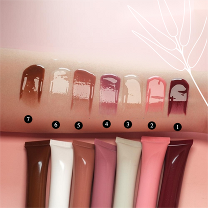 Private Label Natural Peptide Moisture Lip Gloss Shade testing 