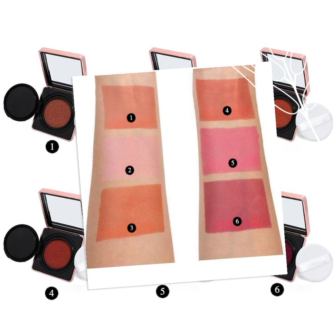Private Label Natural Pigmented Cushion Blush Shade Chart 1