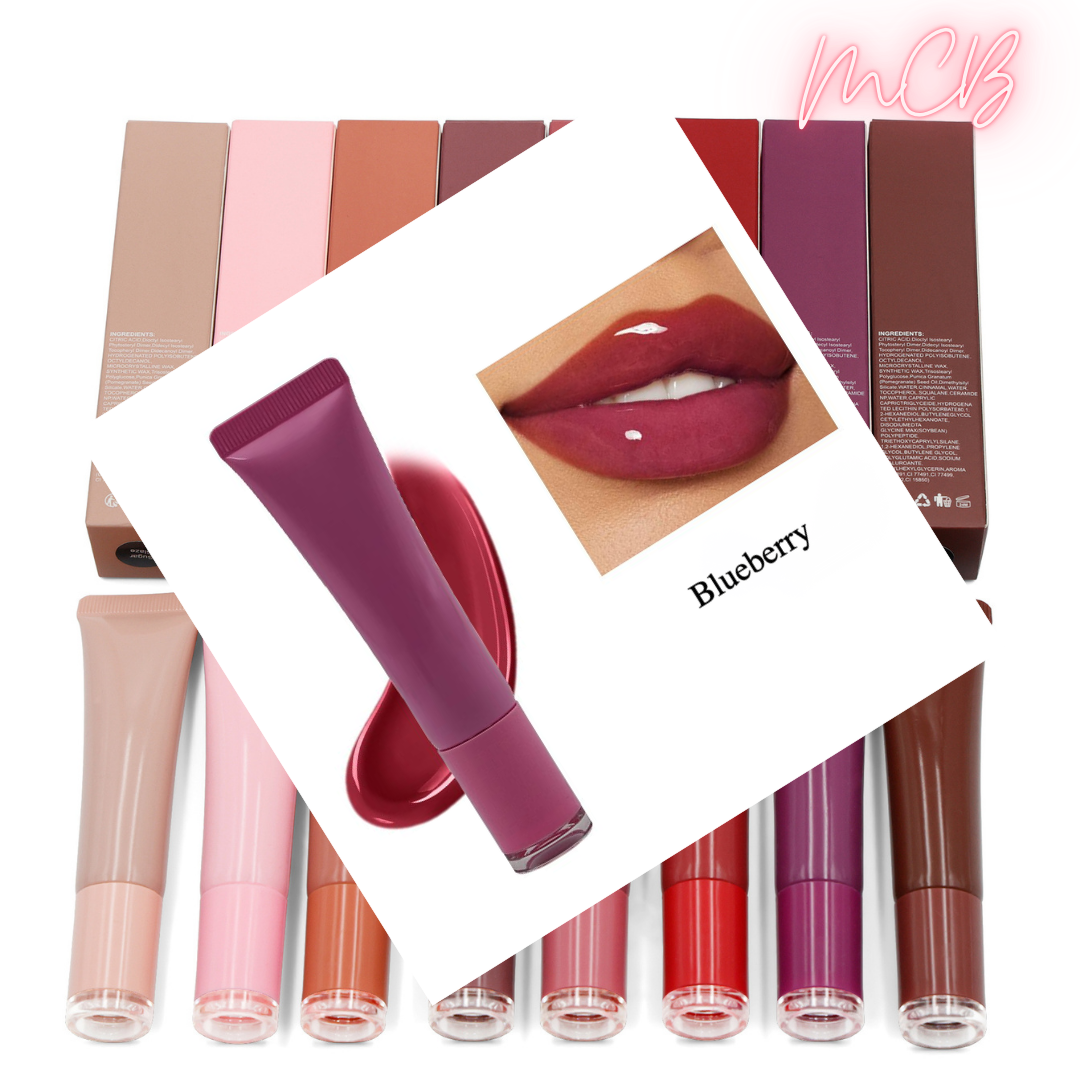 Private Label Natural Plumping and Moisturizing Lip Gloss Flavor Blueberry