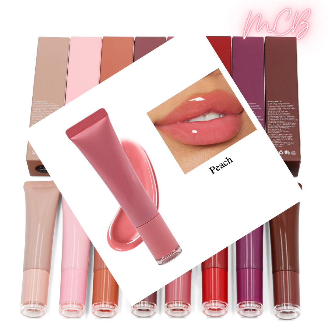 Private Label Natural Plumping and Moisturizing Lip Gloss Flavor Peach
