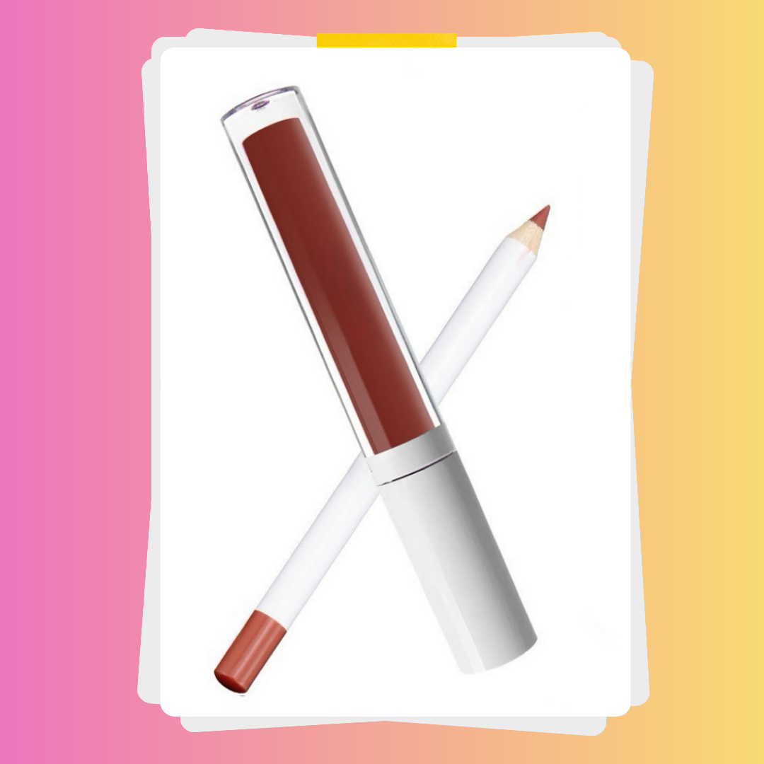 Private Label Natural Waterproof, non-transferable  lip liner and lip gloss set 