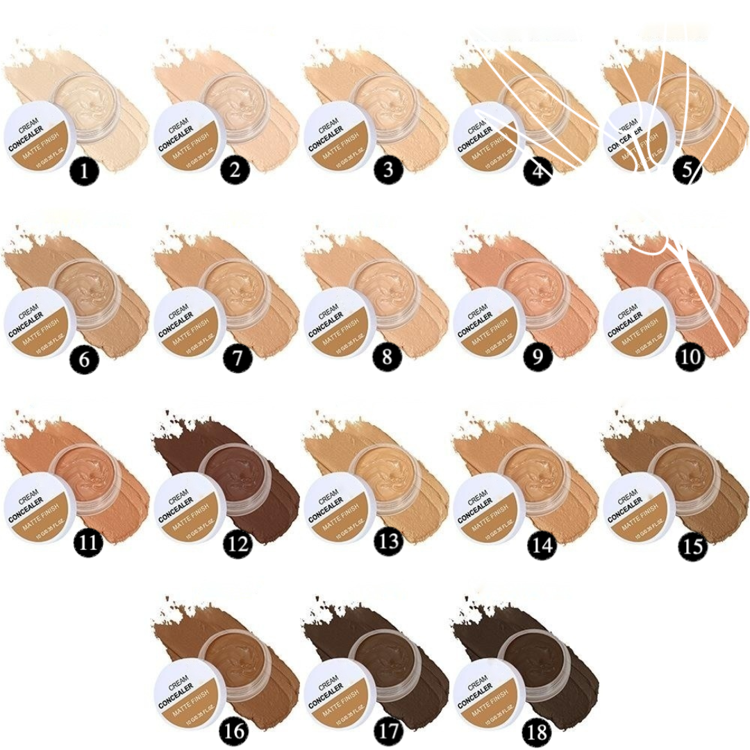 Private Label Nature Matte Cream Concealer Shade Chart