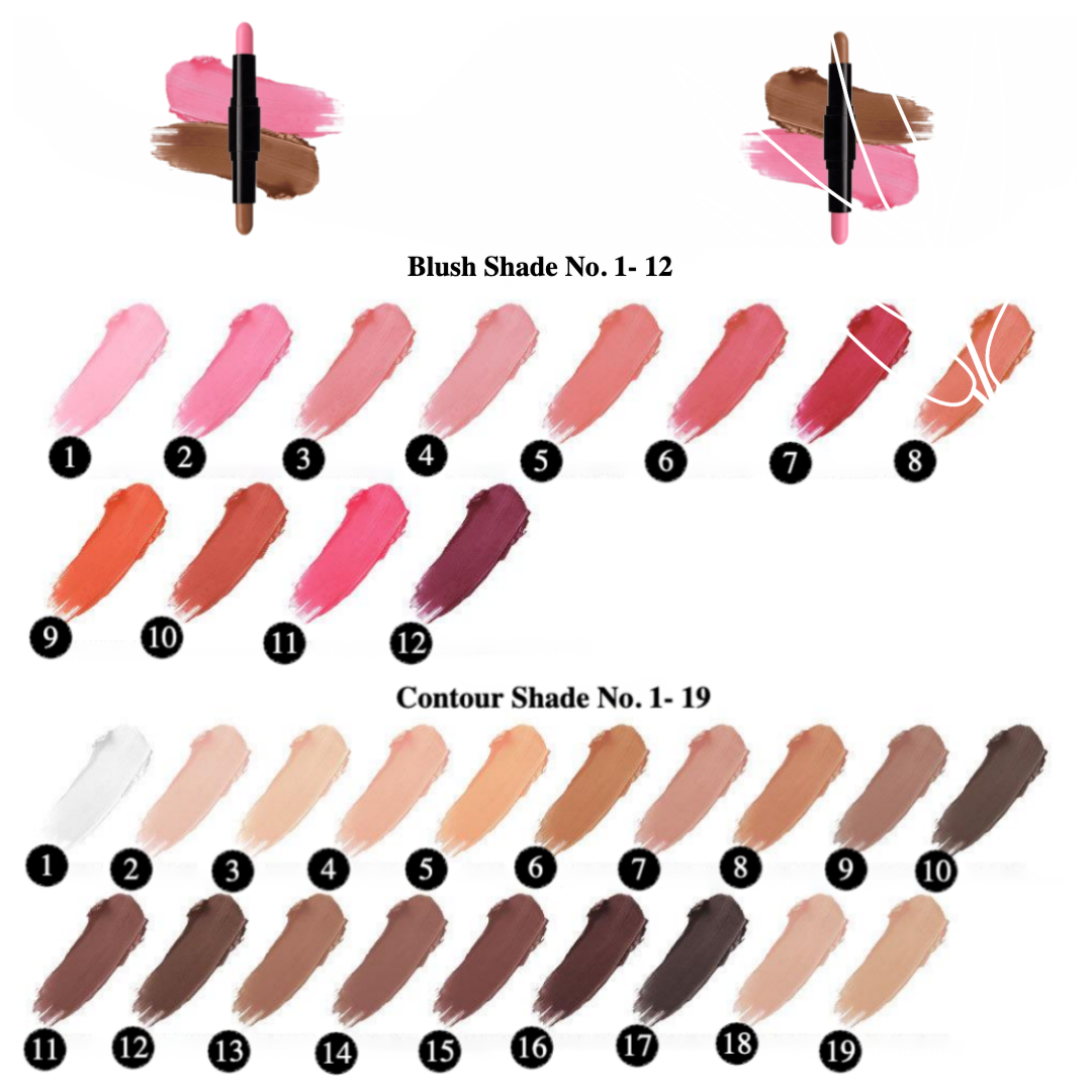 Private Label Blush And Contour Stick Duo    Shade Chart