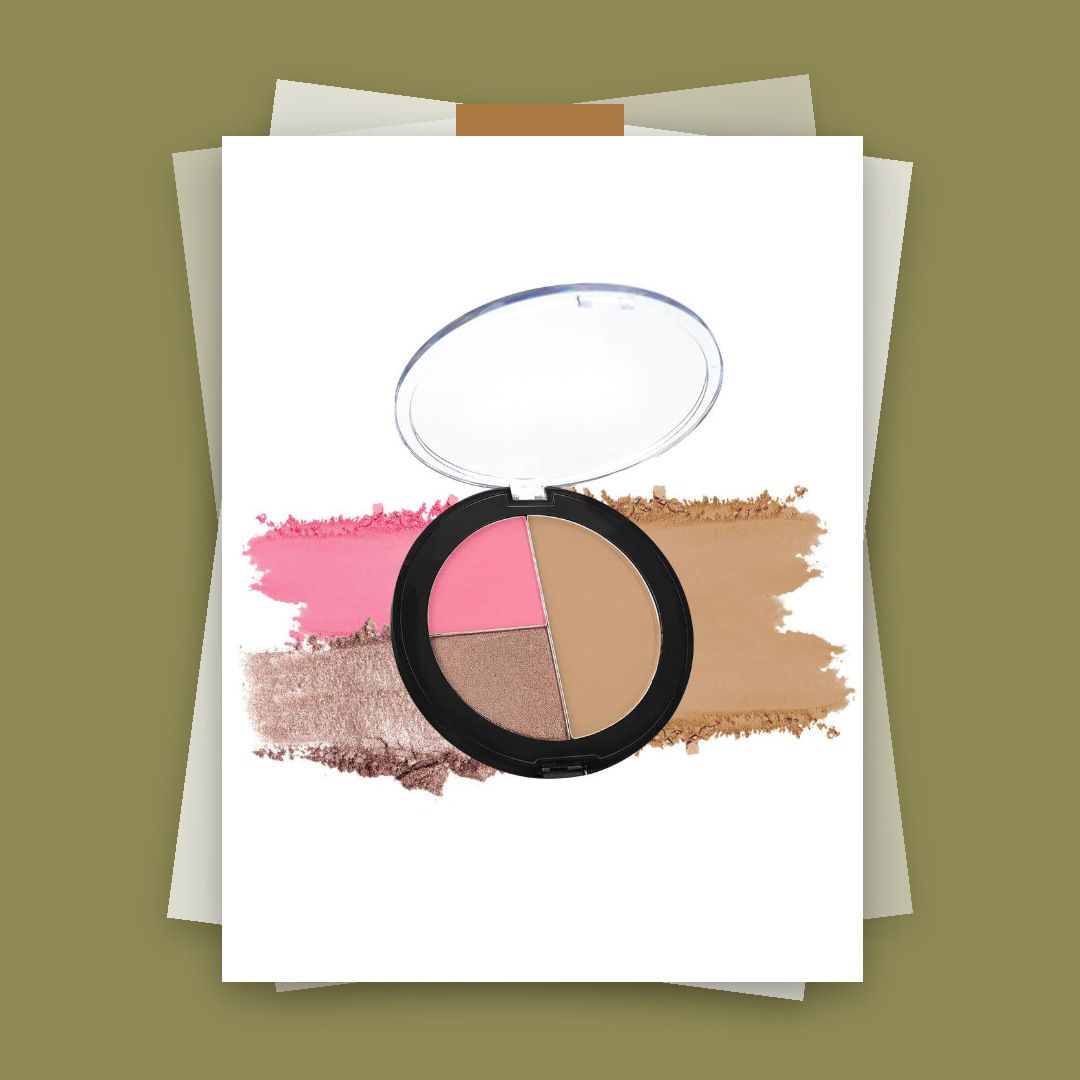 Private Label Natural Contour, Blush & Highlighter Palette 3 In 1
