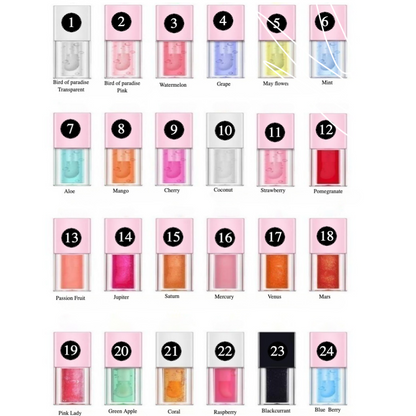 Private Label Natural Plump Lip Oil Shade Chart 1