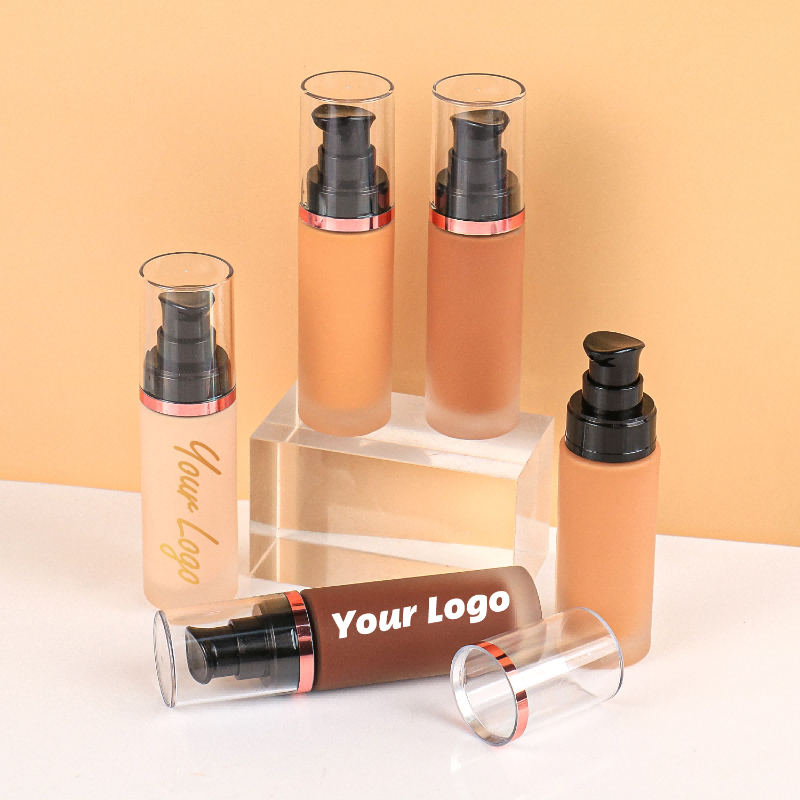 Private label  long lasting coverage matte liquid foundation logo samples