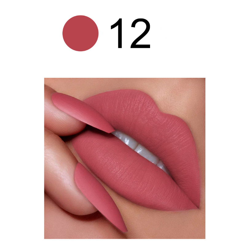 Private label matte velvet lipstick color code No.12