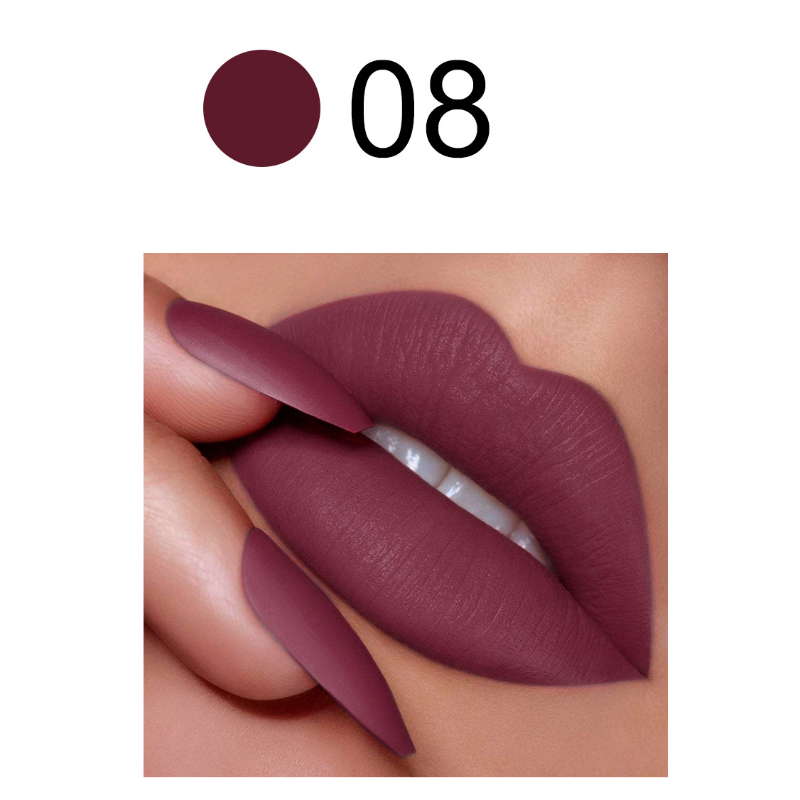 Private label matte velvet lipstick color code No.8