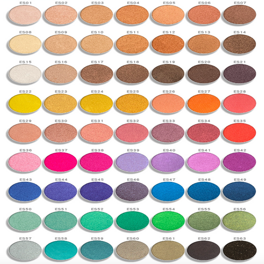 Private label shimmer eyeshadow color board