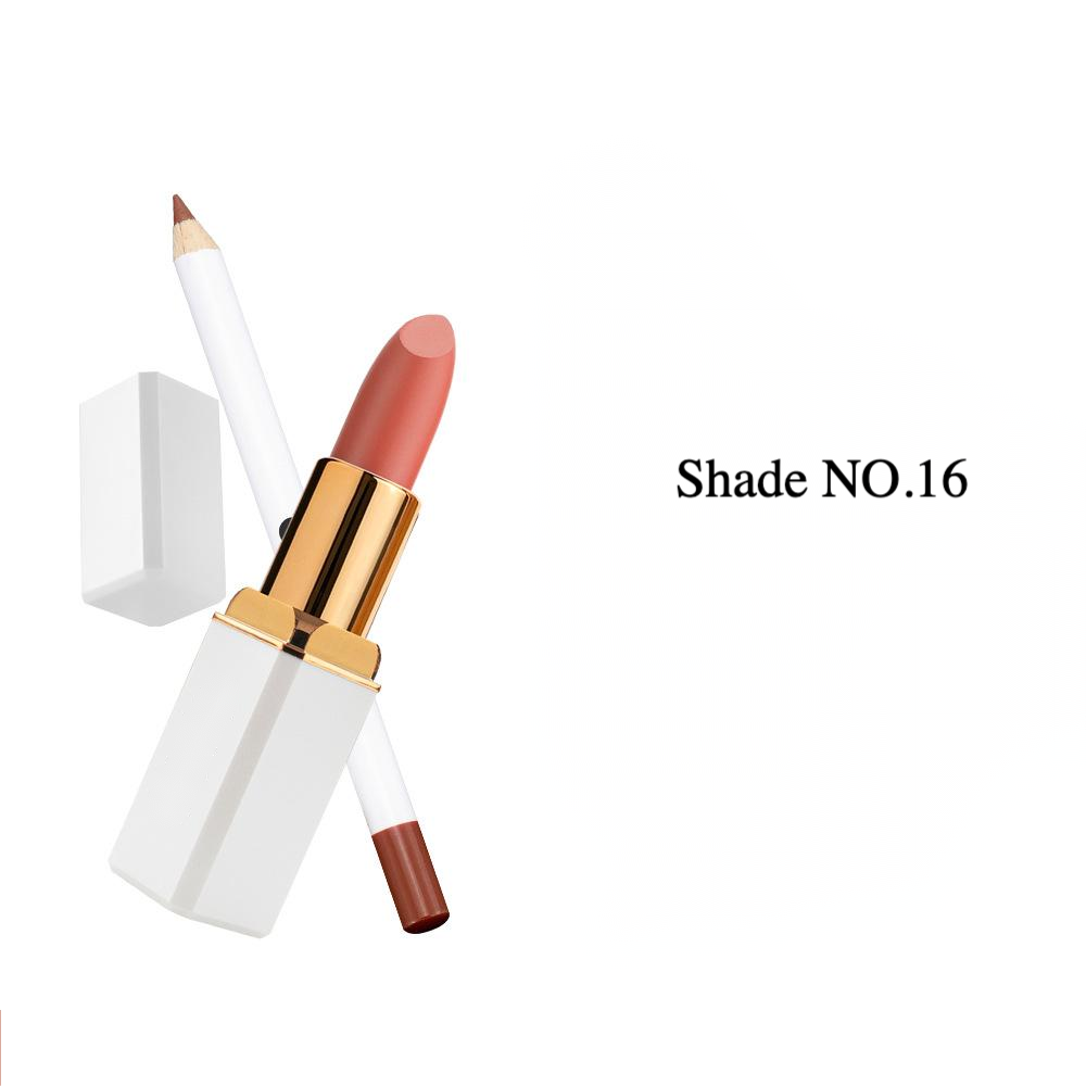 Private Label Matte Lipstick and Lip Liner Set Shade No.16