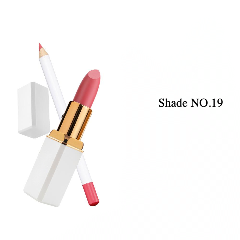 Private Label Matte Lipstick and Lip Liner Set Shade No.19