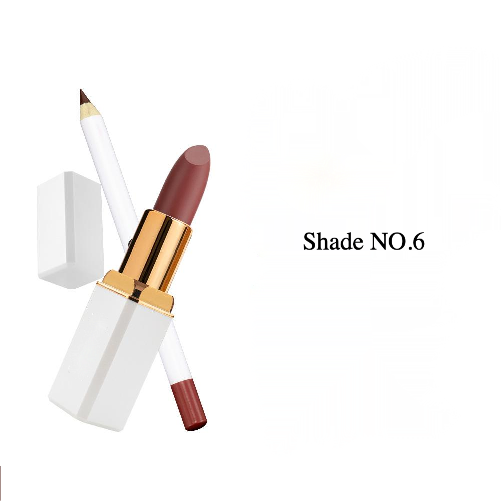 Private Label Matte Lipstick and Lip Liner Set Shade No.6