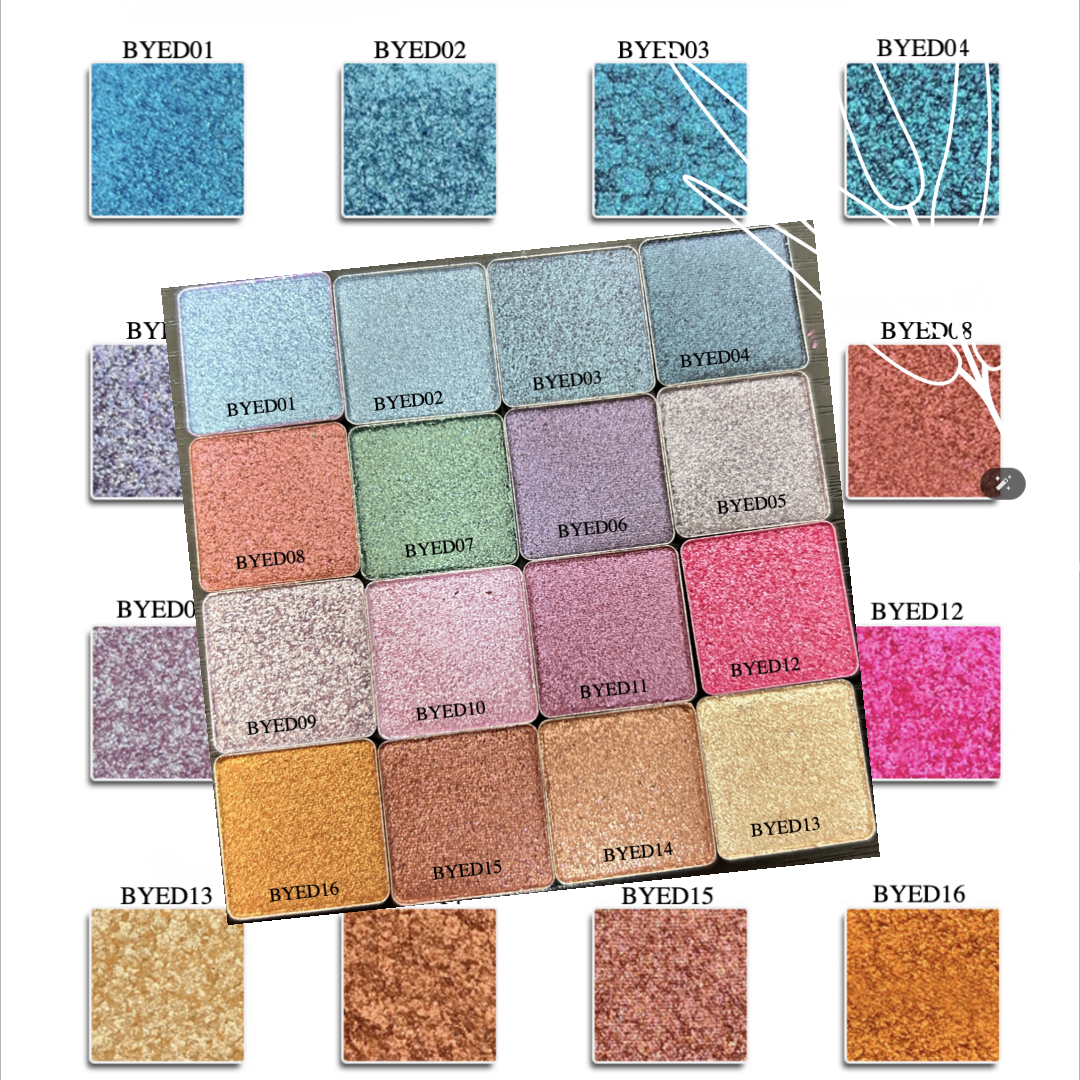 Private Label Square Metallic Eyeshadow - 16 Bold Shades