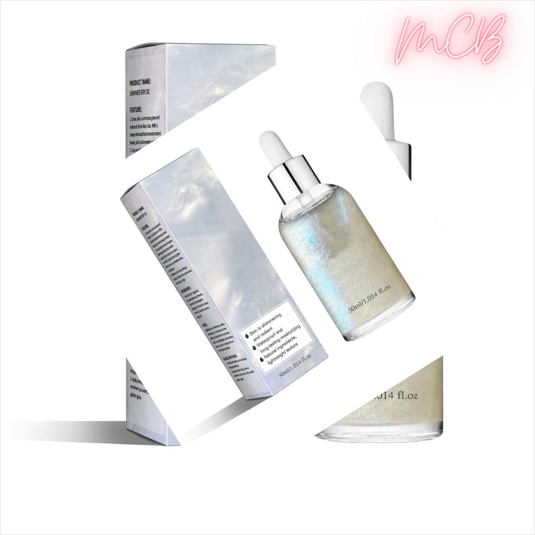 Private Label Shimmer Body Oil | Crystal Liquid Highlighter | Multi-Use | OEM/ODM