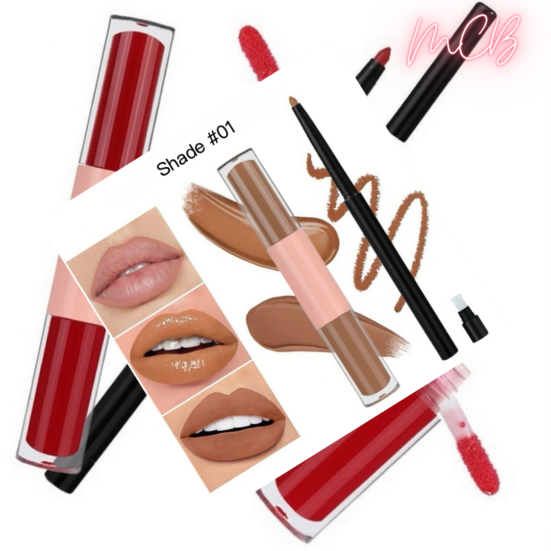 Private Label Natural Lip Liner & Gloss Set shade01