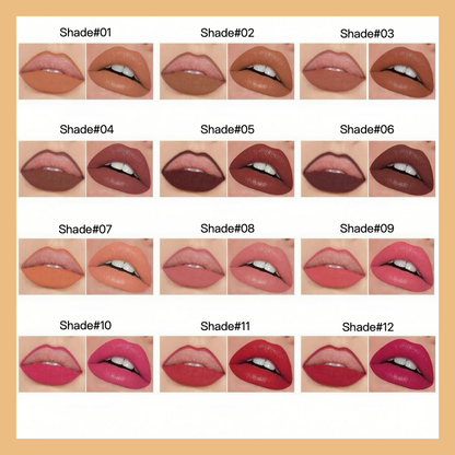 XHOQ0718 Private Label Natural Lip Liner & Moisturizing Lipstick Set shade chart