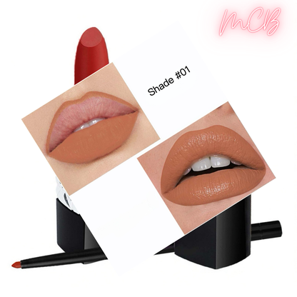 Private Label Natural Matte Lip Liner & Moisturizing Lipstick Set shade01