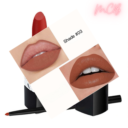 Private Label Natural Matte Lip Liner & Moisturizing Lipstick Set shade03