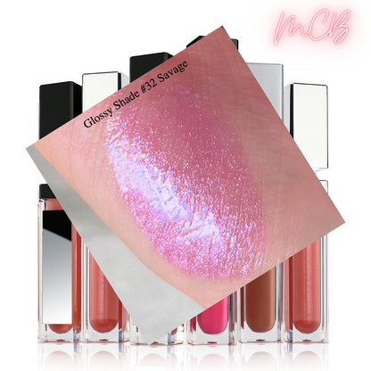 XHSXM0043 Private Label Manufacturing 40 Shade Natural Glossy Lip Gloss With LED Lights Shade 32