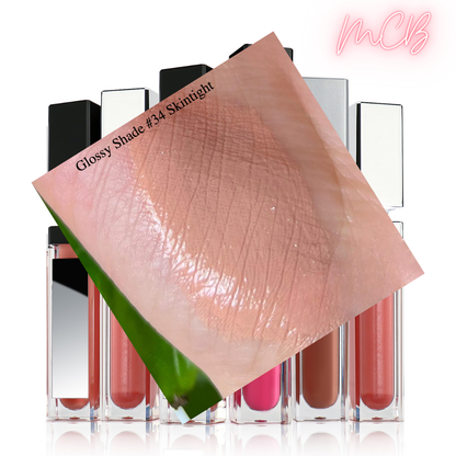 XHSXM0043 Private Label Manufacturing 40 Shade Natural Glossy Lip Gloss With LED Lights Shade 34