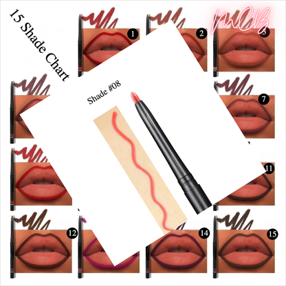 Private Label Natural Ingredient Lip Liner | Vitamin-Infused, Jojoba Oil – OEM/ODM Black Tube Shade 08
